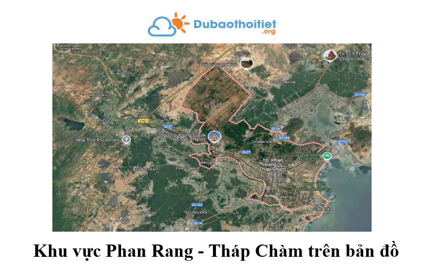 Khu vực Phan Rang - Tháp Chàm trên bản đồ