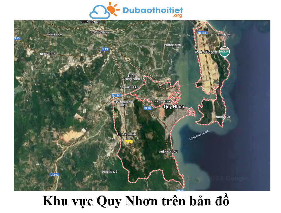 Khu vực Quy Nhơn trên bản đồ