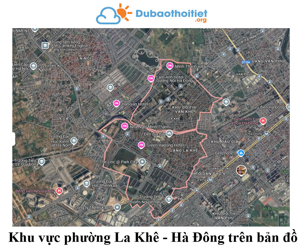 Khu vực phường La Khê - Hà Đông trên bản đồ