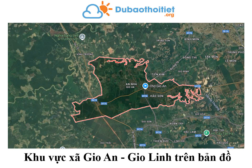 Khu vực xã GIo An - Gio Linh trên bản đồ