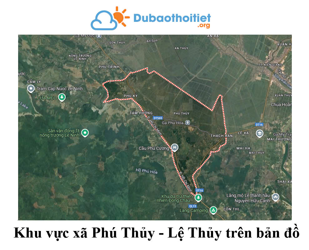 Khu vực xã Phú Thủy - Lệ Thủy trên bản đồ